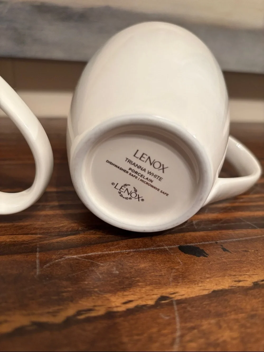 2 Lenox Trianna White Porcelain 12 Oz Cups
